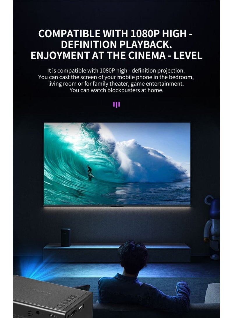 NexusTek Portable Smart Projector | 1080P HD, Multi-Device Compatible, Power Bank Support, Diffuse Reflection Eye Care, Built-in Speaker, Home Theater Projector - Image 5